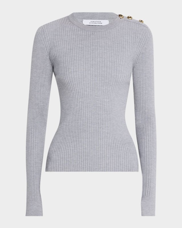 Essential Ease Ribbed Wool-Silk Pullover